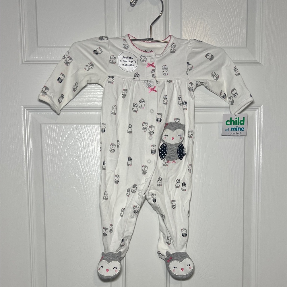 Child of Mine Carter’s White and Pink Owl Footie